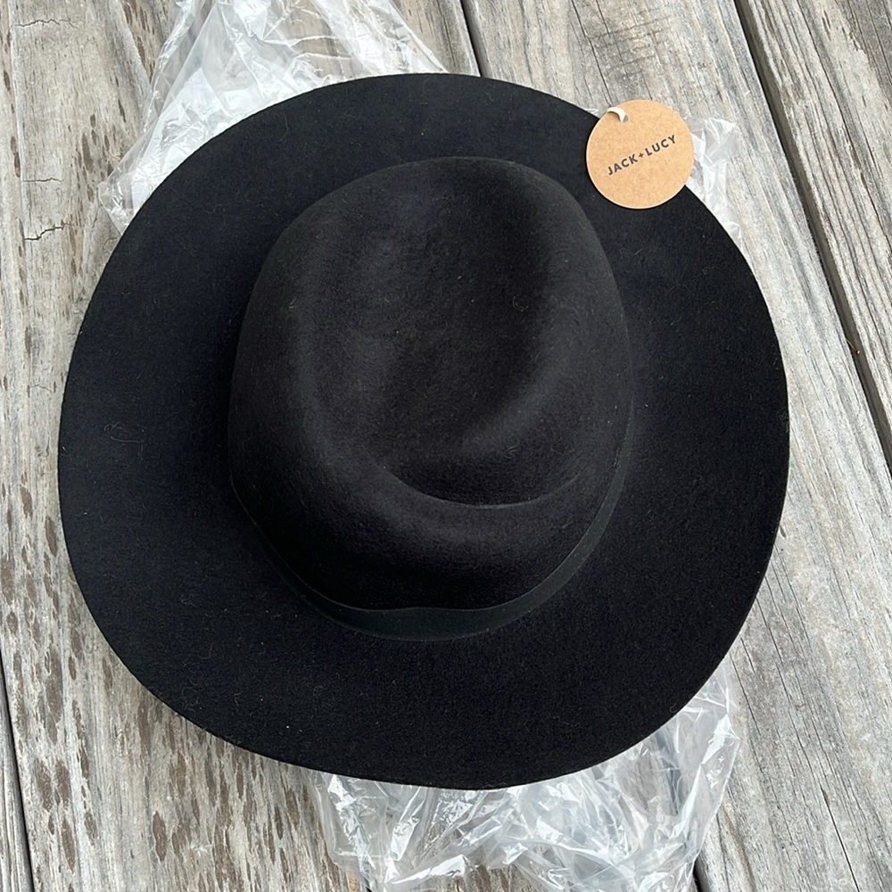 NEW Jack + Lucy Black Bicoastal Wide Brim Hat